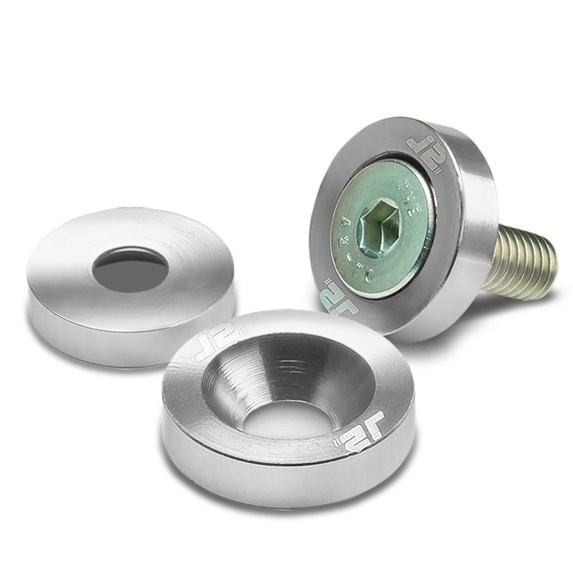 J2 Engineering J2-A-9008-SL Pack of 10 - J2 Engineering Aluminum Fender/Engine Bay/Bumper/Bracket Washer+Bolt Kit (Silver)