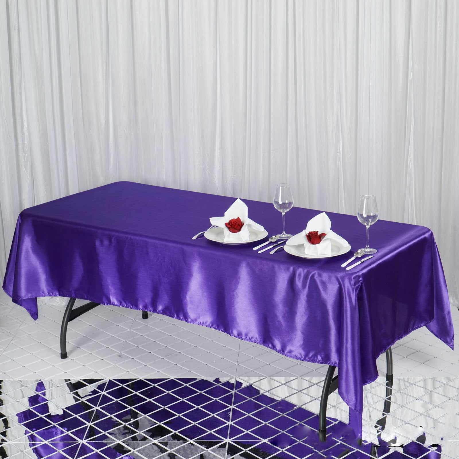 Purple Amethyst 3D Tablecloth Table cover Cloth Rectangle Wedding Party Banquet 
