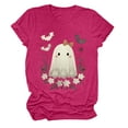 thumbnail image 4 of enyan Cute Ghost Fall Pumpkin T-Shirt Lover Graphic Tees Casual Short Sleeve Tops Ghost Face Shirt Hot Pink,XXL, 4 of 6