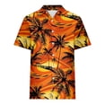 thumbnail image 2 of Camisas de Manga Corta para las Mujeres Cuello Redondo Hawaii Impresión Casual Blusa Plisada, Top Flujo, 2 of 5