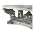 thumbnail image 2 of Benjara Dining Table with Intricate Scroll Floral Carvings, Gray, 2 of 5