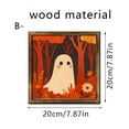 thumbnail image 3 of Natural Wood Framed Ghost Halloween Wall Art Print, Spooky Illustration For Bedroom, Living Room, Entryway And Seasonal Home Decor, 3 of 7