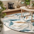 thumbnail image 3 of Round Rugs 6Ft, Tropical Leaves Round Area Rug Washable Indoor Throw Carpet, Modern Simple Abstract Botanical Watercolor Soft Non Slip Circle Rug for Office Cabinet Home Decor Aesthetic, 3 of 8