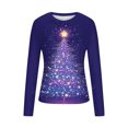 thumbnail image 5 of FDGIU 2025 Women's Funny Christmas Shirt - Long Sleeve Crew Neck Tunic Top, Cute Holiday Print for Party & Family Gathering, 5 of 6