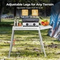 thumbnail image 2 of R.W.Flame 304 Stainless Steel BBQ Grill Table fits 20'' Tabletop Griddle, Adjustable Folding Grill Table,Outdoor Portable Camping Table for RV Picnic BBQ Beach, 2 of 15