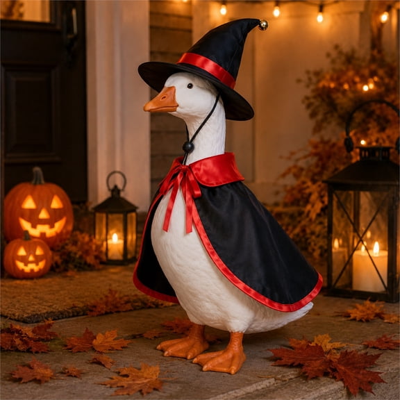 Sruoe Porch Goose Outfits, Porch Goose Halloween Outfit, Porch Goose Clothes, 23 Inch Cement Goose Clothes Dress, Duck Clothes for Halloween Holiday Outdoor Garden Yard Lawn Patio Statue Decor