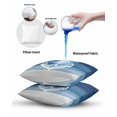 thumbnail image 6 of Waterproof Outdoor Throw Pillows with Inserts 12"x20" Set of 2, Nautical Anchor Navy Blue Soft Decorative Pillowcases for Couch Bedroom, Coastal Ocean Ombre Striped Pillow Covers for Sofa Living Room, 6 of 8