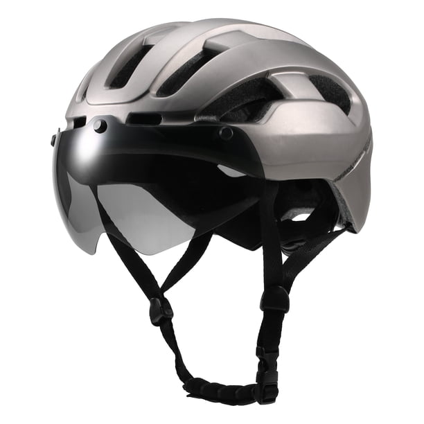 Casco de ciclismo transpirable con luz trasera Gafas magnéticas Mujeres Hombres