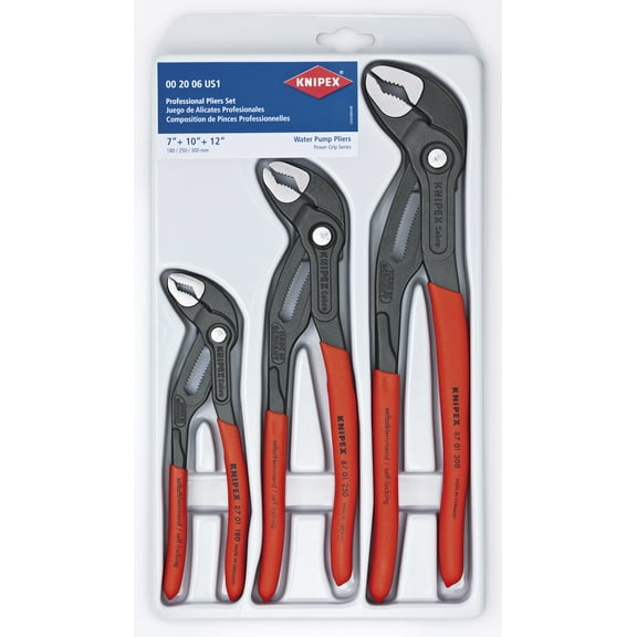 Knipex 002006S1 3 Pc. Cobra Plier Set (7", 10", 12")