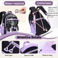 thumbnail image 6 of Cute Casual College School Bookbags, Large‑Capacity Lightweight Backpack, Travel Daypack for Teens, 6 of 7