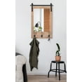 thumbnail image 5 of Kate and Laurel Cates Rustic Wall Mirror With Hooks, 18 x 28, Rustic Brown, Farmhouse Wall Decor with Function, 5 of 7