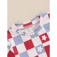 thumbnail image 6 of vera natura Boys 4th of July Shorts Sets Short Sleeve Letter Flag/Star Checkerboard Print Tops Drawstring Shorts Sets, 6 of 8