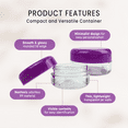 thumbnail image 2 of Beauticom 6 Pieces High Quality 15 Gram 15 ml (0.5 oz) Clear Round Plastic Makeup Cosmetic Travel Sample Jars - Purple Lids, 2 of 7