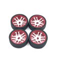 thumbnail image 4 of Vogacara 4 piezas 1/28 Control remoto Racing Tire Ruedas Llantas Neumáticos Suministros Reemplazo para WLtoys k969 k979 k989 k999 p929 Kits de construcción modelo rojo Vogacara FN009858-02, 4 of 6