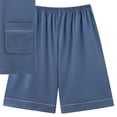 thumbnail image 3 of RKSTN Pajamas Set For Men Soft Short Sleeve Pjs Sets Solid Color Button Down Lapel Collar And Shorts Sleepwear Summer Lightweight 2 Piece Comfy Sleepwear, 3 of 4