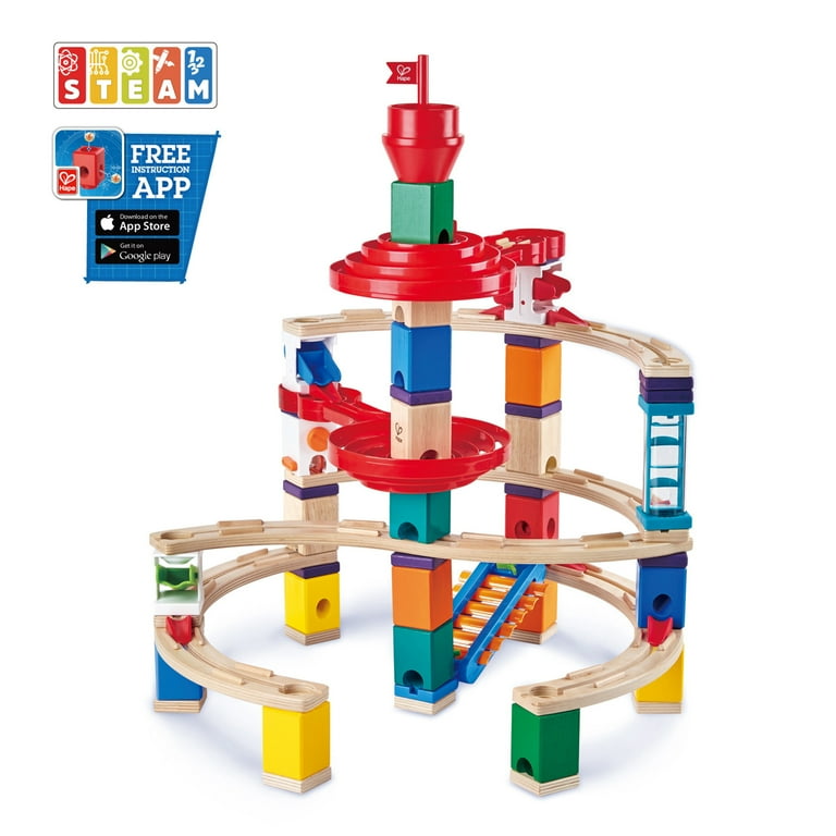 Hape Quadrilla Super Spiral Wooden Marble Run Construction