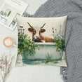 thumbnail image 2 of Creowell Pillow Covers Highland Cow Throw Pillows, Longhorn Cow Outdoor Pillowcase Farmhouse Botanical Animals Cushion Case Decor for Home Sofa Couch Bed PC-038 Short Plush Pillow Cover White, 2 of 5
