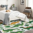 thumbnail image 3 of Green Dinosaur Area Rug 2x3, Cartoon Dinosaur Rugs for Entryway Bedroom Living Room, Cute Animal Indoor Door Mat, Machine Washable Rug, Non Slip Soft Low Pile Home Decor Carpet 8i&-172, 3 of 7