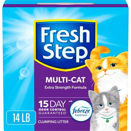 Fresh Step Multi-Cat Scented Clumping Cat Litter with the Power of Febreze, 14 lbs