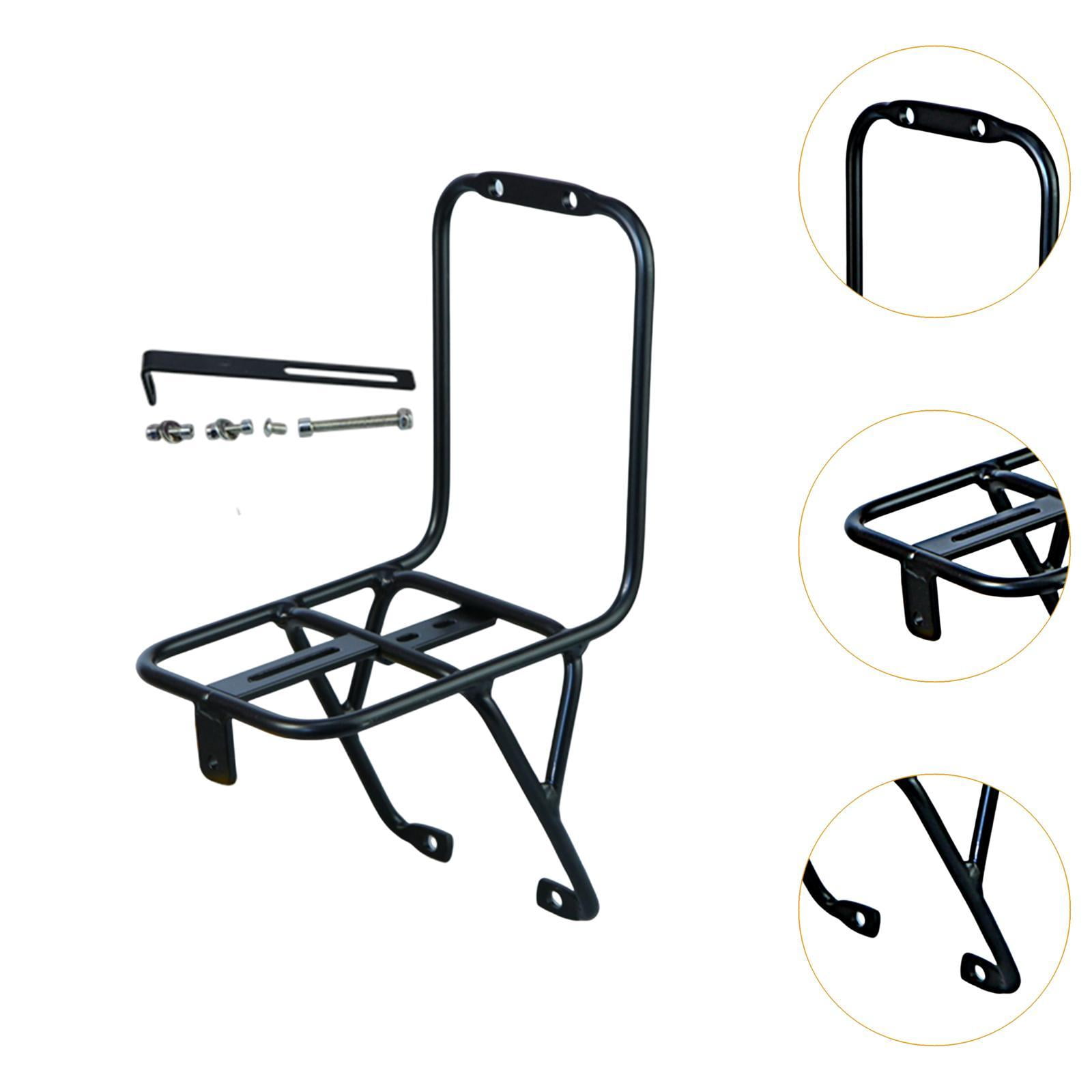 DimyFew Bicycle Front Rack, Aluminum Alloy, Bicycle Front Basket, Solid Mounting, Basket Black