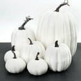 thumbnail image 3 of White Artificial Pumpkin Decoration Foam Pumpkin Desktop Core Thanksgiving Decoration 14 Pieces, 3 of 7