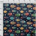 thumbnail image 2 of oneOone Cotton Cambric Dark Blue Fabric Dot & Fish Artistic Craft Projects Decor Fabric Printed By The Yard 56 Inch Wide, 2 of 4