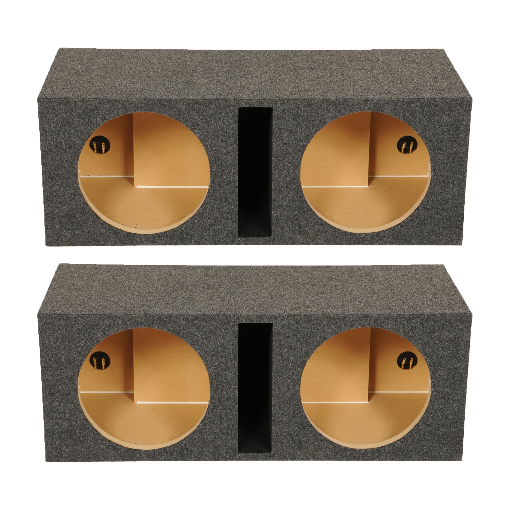 QPower QBASS Dual 10 Inch Car Audio Subwoofer Enclosure, Charcoal (2 Pack)
