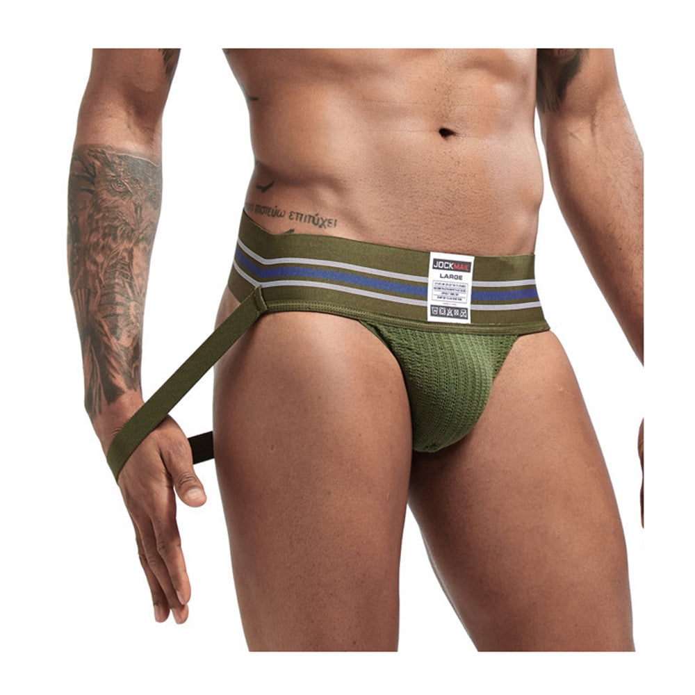 JOCKMAIL Mens Jockstraps Underwear Wide Belt Athletic Supporter