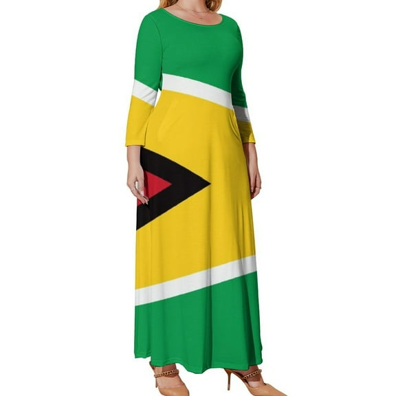 Guyana Flag Long Sleeved Dress women clothes luxury woman party dress dresses for women 2024