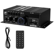 AK-380 USB SD BT.C FM AUX Audio Power Amplifier 400W+400W 2.0 CH HiFi Stereo AMP Speaker Bluetooth 5.0 Amp Receiver with Remote Control,FM Antenna for Car Home Bar Part