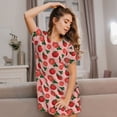 thumbnail image 3 of Pofeuu Tomatoes Print Women's Loose Fit Short Sleeve Nightgown, Comfortable Sleep Dress for Women, Casual Lounge Sleepwear, Soft Cotton Sleep Dress, 3 of 6