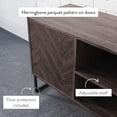 thumbnail image 3 of Nathan James Dylan Media Console Cabinet TV Stand with Hidden Storage Herringbone Pattern Wood Metal, Gray/Black, 3 of 7