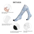 thumbnail image 5 of Lsque White Bule Glitter Pattern Sport Compression Socks for Men & Women 15-20 mmHg Knee High Nurse Pregnant Running Medical and Travel Athletic, 5 of 6