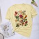 thumbnail image 5 of Blusas de Verano de las Mujeres Flor Impresa Cuello Redondo Manga Corta Superior, Verano Superior de las Mujeres, 5 of 8