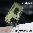 thumbnail image 3 of Case for iPhone 15,Military Grade  [Built-in Kickstand] Magnetic Ring Holder Heavy Duty TPU+PC Shockproof Drop Protection Phone Case for iPhone 15,6.1 inch (Olive), 3 of 11