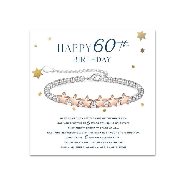 Top-kevin 30th 40th 50th 60th 70th Birthday Gifts for Women, 925 Sterling Silver Bracelet for Women with Cards Adjustable 4mm Silver Bead Bracelet Birthday Gifts for women Jewellery for Mum Grandma