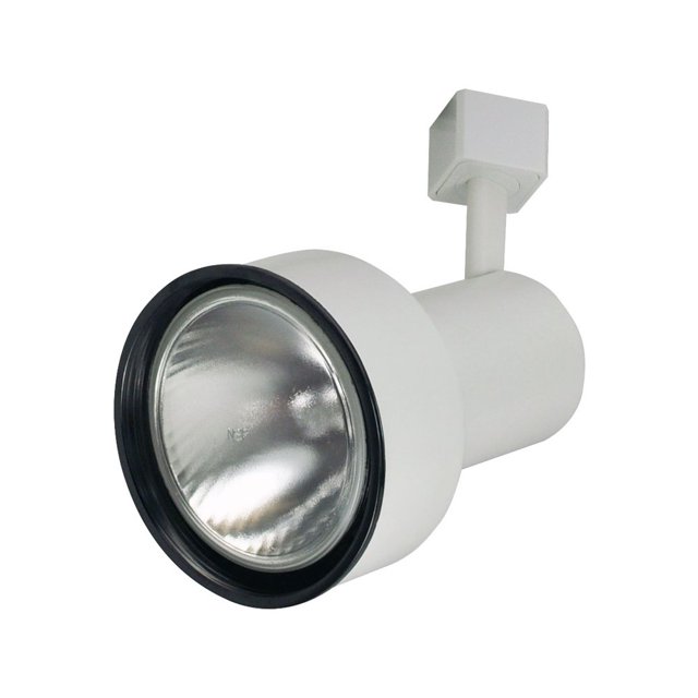 Nora Track Light NTH-104W - White - Continental Step Cylinder with Black Baffle - Operates 75 Watt R/PAR30 - Compatible with Halo Track - 120 Volt