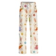 thumbnail image 4 of Fgvctg Easter Pajama Pants for Women Cute Rabbit Print Wide Leg Pajamas Sleepwear High Waisted Pjs Pants Stretch Fall Easter Eggs Spring Drawstring Lounge Pants with Pockets Orange L, 4 of 6