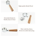 thumbnail image 3 of 54mm Coffee Bottomless Portafilter with Filter Basket & Wooden Handle Replacement for Breville 880/870/850 Coffee Machine Tool Reusable Alloy Filters Coffee Extraction Accessories, 3 of 8