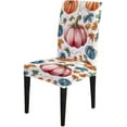thumbnail image 3 of Fall Chair Covers for Dining Room Set of 4 Autumn Pumpkin Spandex Stretch Dining Room Chair Cover Removable Washable Kitchen Parsons Chair Covers Seat Slipcovers, 3 of 6