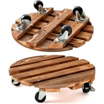 Plant Caddy Plant Stand with Wheels Heavy Duty Wood Rolling Plant Stand with 360° Lockable Wheels,Indoor Outdoor Plant Roller for Large Planters, Flower Pot, Patio