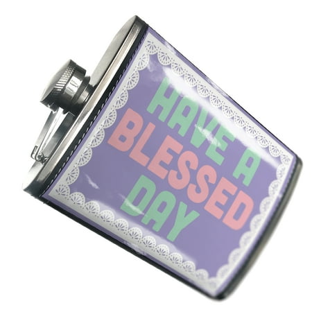 

NEONBLOND Flask Have a Blessed Day Spring Colors Doily Border