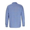 thumbnail image 4 of Lovzfmll Men's Color Block Plaid Button-Down Long Sleeve Shirt, Fashion Collared Top Blue, M, 4 of 5