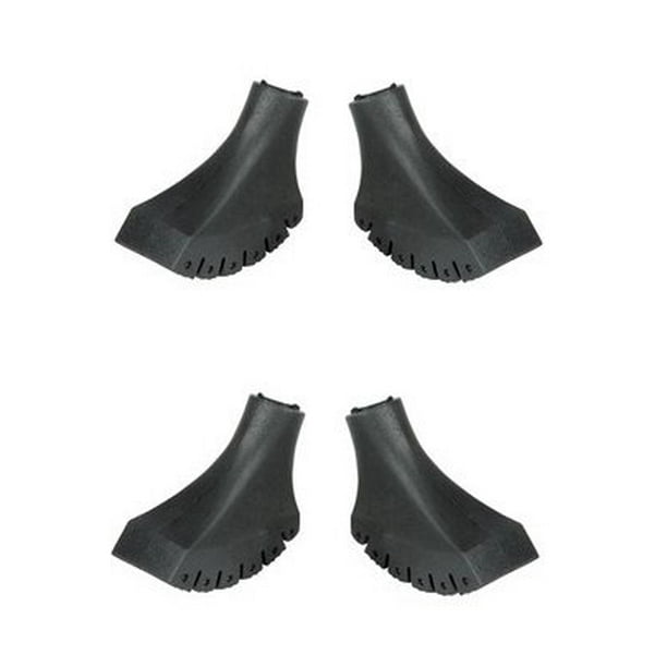 Four Pack of Nordic Style Tapered Rubber Replacement Tips for Walking