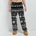 thumbnail image 2 of Adult Fashion Christmas Print Casual Pants with Drawstring Elastic Waist, Comfortable Sleepwear and Loungewear Trousers for Home Use,Gray,L, 2 of 6