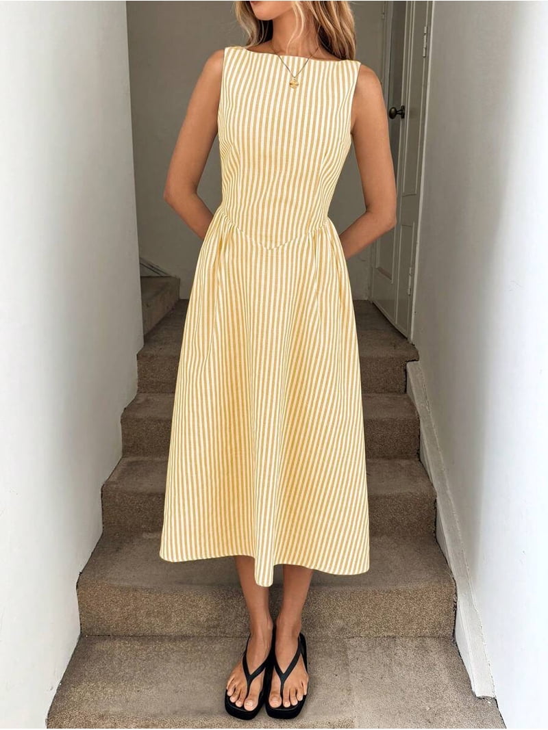 boatneck cotton dress White Cotton Boat Neck Dress