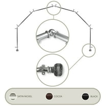 Ornament 13/16 6-Sided Bay Window Curtain Rod - Satin Nickel,(6Bay-02-5)