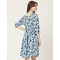 thumbnail image 2 of Moomaya Printed Quarter Sleeves Short Dress, Knee Length Flared Hem Summer Dress, 2 of 8