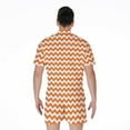 thumbnail image 2 of Orange And White Chevron Pattern Short Sleeve Men'S Rompers, Chevron Wave Casual Summer Jumpsuits Outfit, 2 of 4