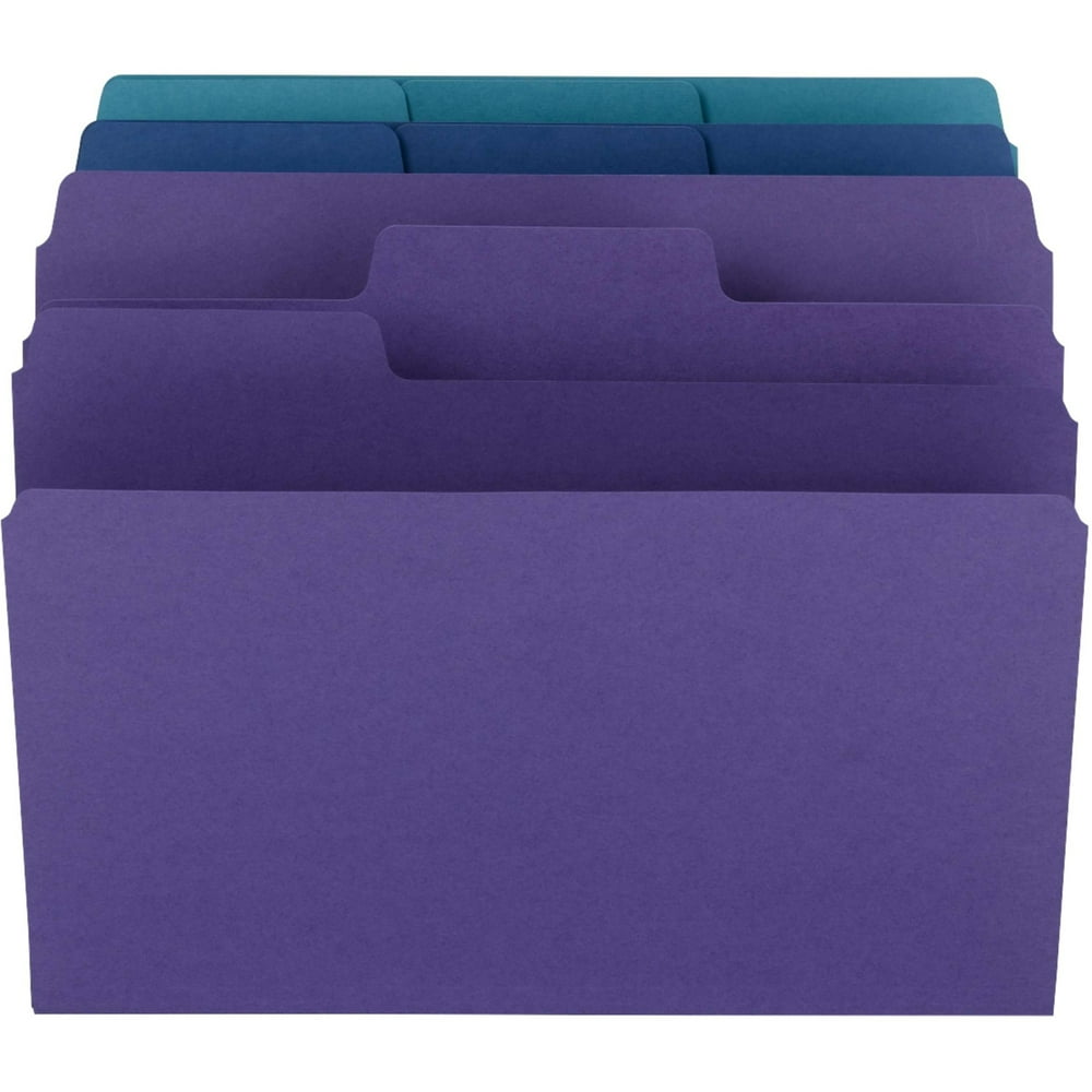Smead, SMD11989, SuperTab Organizer File Folders, 3 / Pack, Teal,Purple